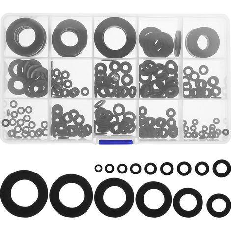 Rondelles Plates Noires en Plastique 215 Pièces pour Robinetterie (1/3)