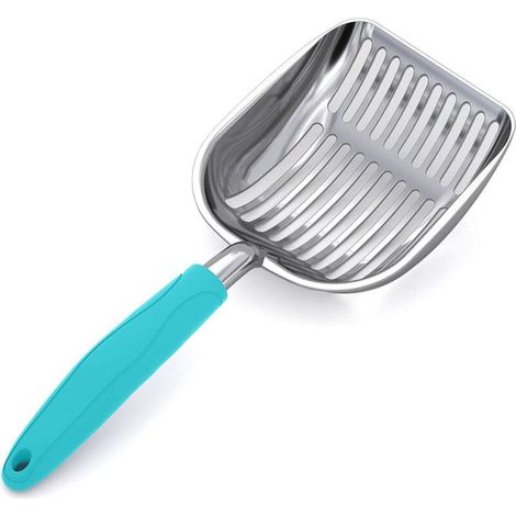 Cuillère pour litière chat bleu lac 28cm10.8cm3.5cm 1 cuillère en aluminium moyen pour ramasser les excréments