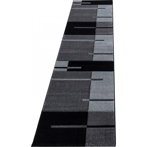 Ayyildiz Tapis Moderne - Géométrique - Abstrait Design - Tapis Flottant Salon - Gris - 300 cm x 80 cm (1/5)
