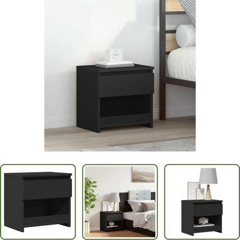 vidaXL Coffre - Table de chevet Noir 40x30x39 cm Aggloméré (1/5)
