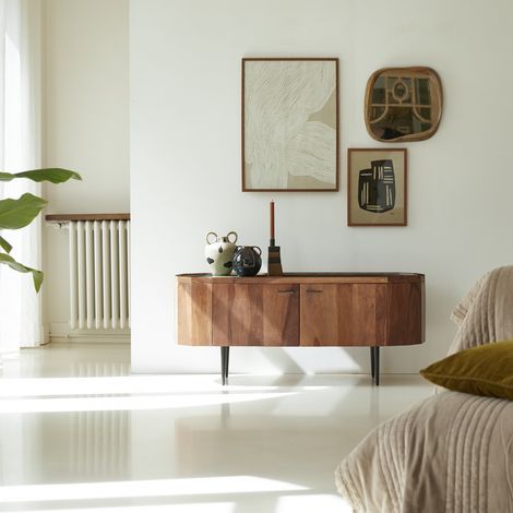 Meuble TV en bois de palissandre et marbre 130 Jade (1/5)