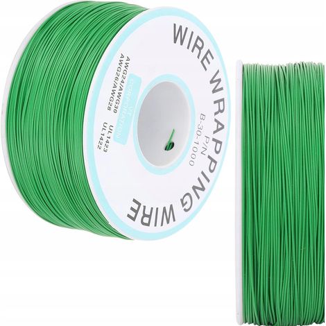 KYNAR Draht 0,25 mm AWG30 200 m – Grün Isoliert  Ø Isolierung 0,60 mm  Elektronik