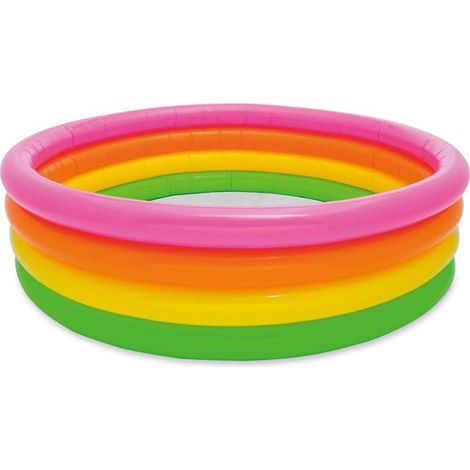 Piscina gonfiabile multicolor Intex - Piscina per bambini in PVC a 4 anelli gonfiabili - Misura 168x46 Cm (1/4)
