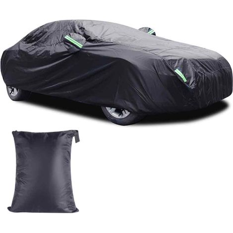 Bâche Voiture Extérieur Étanche Noir Respirante Doublure en Coton Housse de Protection Voiture Extérieur pour Hatchback Taille S: Max400cm (1/5)