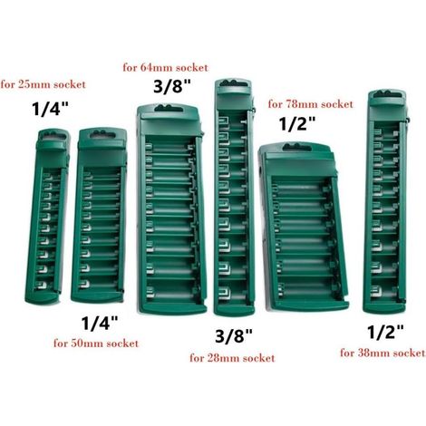 Support de rangement efficace conçu pour douilles de 1/4", 1/2", 3/8", parfait pour rationaliser votre trousse à outils (long 12,7 mm) (1/5)