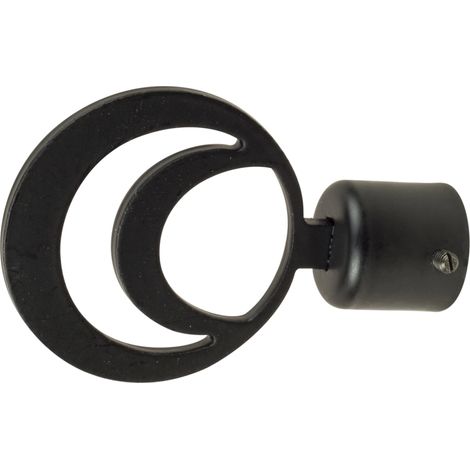 2 pomoli neri a cerchio terminale per tubo tende diametro 20 mm