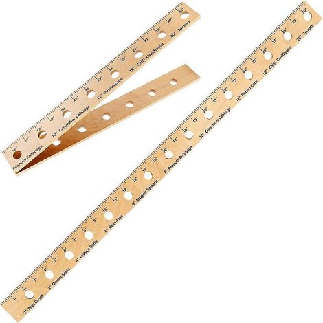 Règle en bois de 76 cm (30 pouces) pour plantes, règle pliable pour semis avec trous --- (1/5)