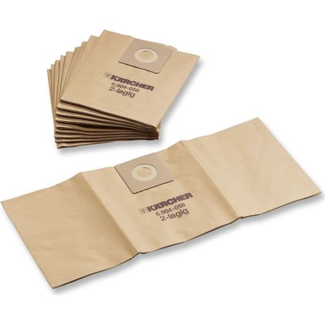 Lote de 5 bolsas filtrantes de papel de 2 capas L KARCHER 6.904-259.0 para NT 35/1