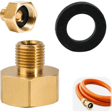 Adaptateur Gaz en Laiton Filetage Femelle G 1/2" RH à Droite x Mâle G 1/4" LH à Gauche, pour Connexions Transfrontalières Gaz (France-Allemagne) (1/5)