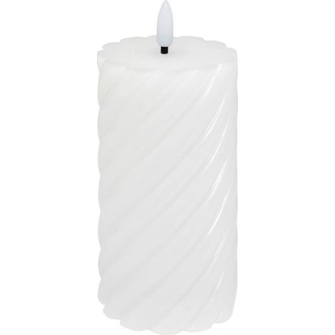 Candela rotonda aloe twist led 7x13cm bianco - Atmosphera créateur d'intérieur