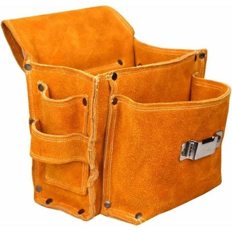 Multifunctional Tool Pocket Belt Pouch Thickened Tool Bag Waist Bag Durable Cowhide Material Tool Storage (1/4)