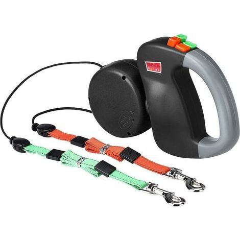 Laisse double pour chien, laisse rétractable pour chien double laisse pour deux chiens laisse pour chien 2 chiens double laisse pour chiens sans enchevêtrement laisse pour chien 2 chiens pour la cours (1/5)
