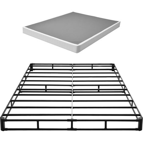 Sommier Tapissier, Cadre de Lit 2010x1515x130 mm, Sommier à Lattes avec Revêtement en Tissu Lavable, pour Lit Double Queen Size, Structure en Métal, Capacité de Charge Max. de 1587,57 kg (1/5)