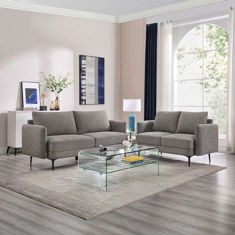 SOFIA MODERN SCANDI STYLE FABRIC LIVING ROOM 2+3 SEATER SOFA SET MOCHA (1/5)