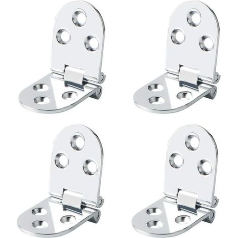 Charnières de Table Pliantes Connecteur Rabattable Montage de Meubles en Inox Pliant de 180 Degrés, 2.5 mm d’Épaisseur, Finition de Chrome en Acier Inoxydable, 4 Pcs