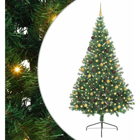 Albero di Natale artificiale con luci integrate Verde 240 cm vidaXL (1/5)
