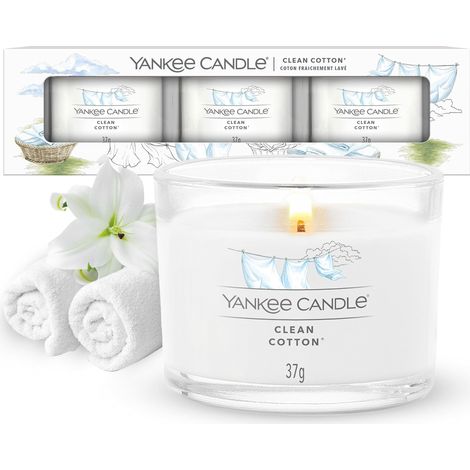 Yankee Candle Set Regalo Candele profumate, Miscela di Cera di soia, Clean Cotton, One Size (1/5)