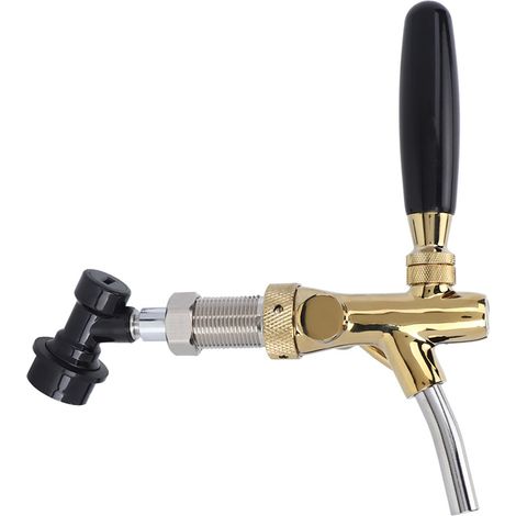 Robinet à bière réglable en acier inoxydable avec verrouillage à bille pour bières artisanales et vins en fût. (1/5)