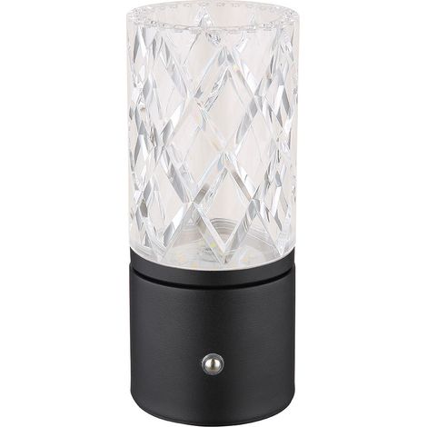 Tischleuchte Nachttischlampe Beistelllampe Schwarz-Gold LED Touch-Dimmer AKKU