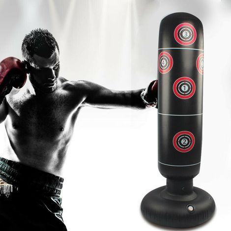 Adult Punching Bag, 160 cm, Heavy Duty Inflatable Punching Bag with Stand, Kickboxing Bags for MMA, Muay Thai, Fitness, Women and Men (1/5)