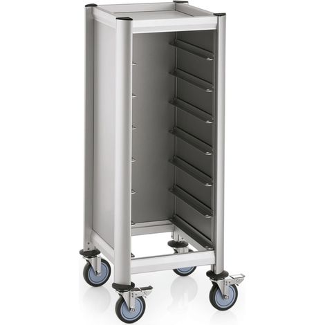 Chariot à plateaux 51,5 x 47,5 x 125 cm 7 plateaux argent MDF décor bois aluminium MENSA - Was Germany (1/2)