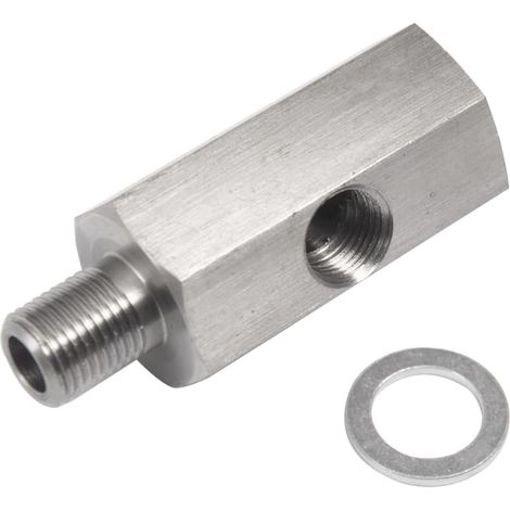 Adaptateur De Capteur De Pression D'huile, Adaptateur Turbo Pour Capteur De Pression D'huile Té 1/8" NPT Filetage Femelle, 1/8 in NPT Adaptateur En T Pour Le Capteur Pression D'huile Du Turbo (1/5)
