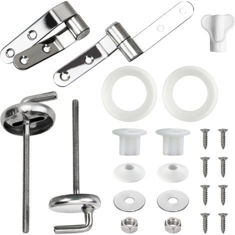 Stainless Alloy Replacement Toilet Seat Hinges Universal Top Fixing Hinge Parts for Seats (1/4)