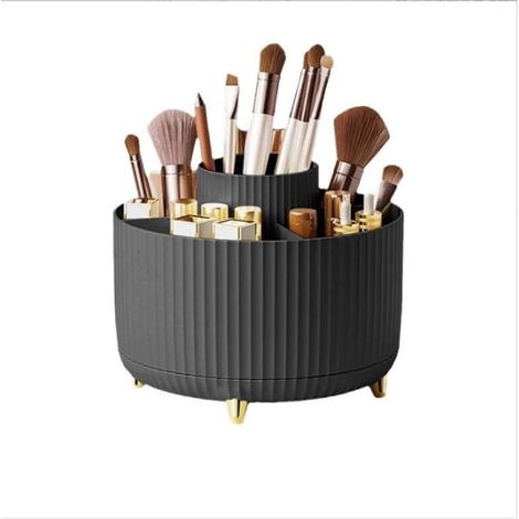 (Noir )Organisateur de Bureau,Rotatif à 360 Degrés 5 Compartiments Organiseur de Bureau,Crayons,Fournitures D'art,Boîte de Rangement pour la Maison (1/5)