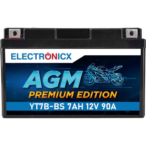 Electronicx YT7B-BS AGM Motorradbatterie 12V 7Ah 90A/EN - Wartungsfrei, Auslaufsicher, Langlebig - Premium Batterie 12V Wartungsfrei - Versand DE (1/5)