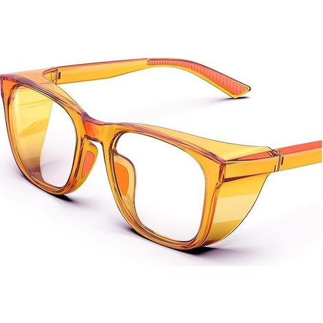 Lunettes de sécurité transparentes avec protections latérales, antibuée et anti-rayures avec poignées antidérapantes et protection UV complète - Lunettes de sécurité idéales pour femmes et hommes (1/5)