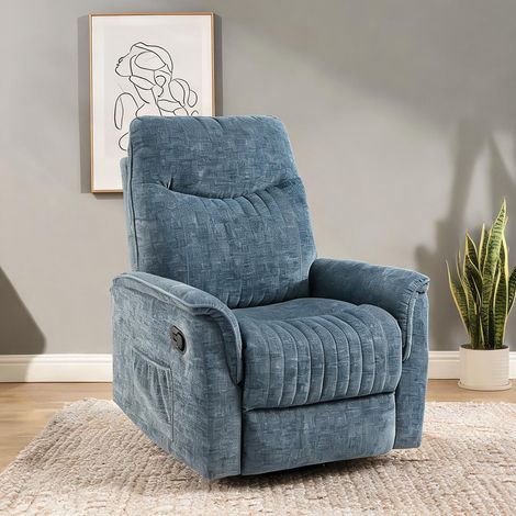 Fauteuil relax bleu en polyester 84 x 93 x 104 cm (1/5)