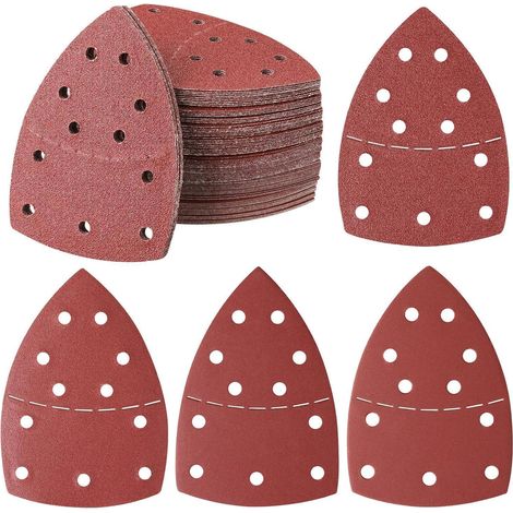 Schleifpapier für Deltaschleifer 100 Stück Klett 152x105mm 40-400 Körnung (1/5)