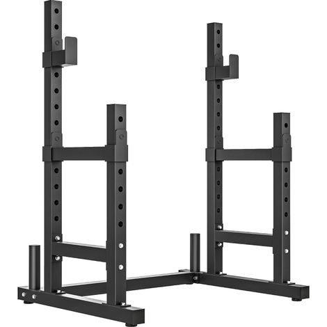 Support pour barre de musculation à 2 niveaux en acier noir jusqu’à 300 kg (1/5)