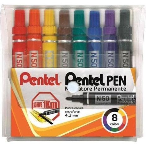 Pentel N50-8 Marker 8 Stück(e) Rundspitze Multi