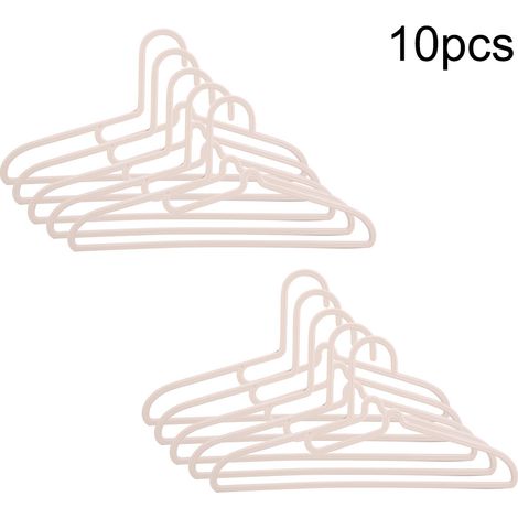 Lot 10 cintres en plastique gain de place avec barre écharpe et cravate (Abricot) (1/5)
