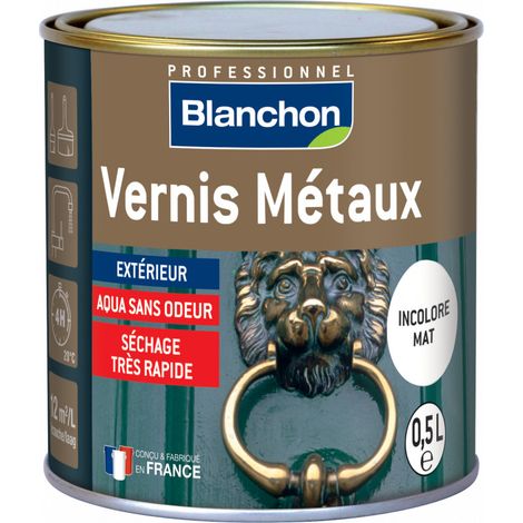 Blanchon – Vernis de protection pour métaux 0.5L – Formule Aqua sans odeur – Protection durable pour cuivre, fer, aluminium, inox, zinc, laiton, bronze