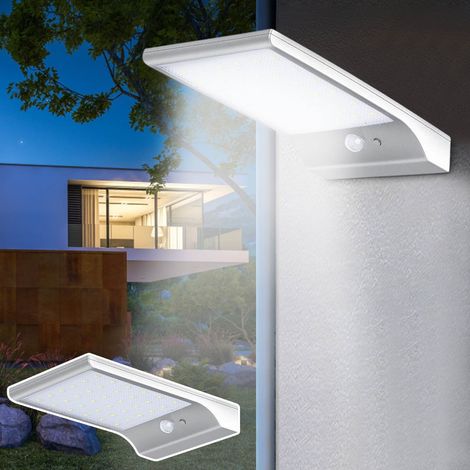 Lámpara solar de pared de 36 LED - Iluminación de seguridad para exteriores, patio y garaje - Resistente al agua - Luz nocturna con sensor de movimiento - Para porche, jardín y caminos - Duradera (1/2)