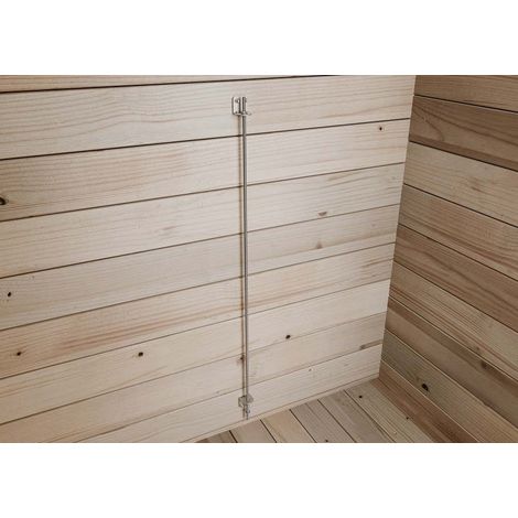 Ensemble d'ancrage au vent pour madriers – 8 tiges filetées M6 x 1000mm – Supports métalliques et ressorts de tension inclus – Pour maisons en bois – PGH (1/4)