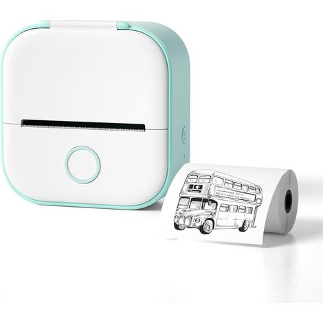 Mini imprimante d'autocollants portable Bluetooth sans encre pour étiquettes, notes, photos, légumes verts (1/5)