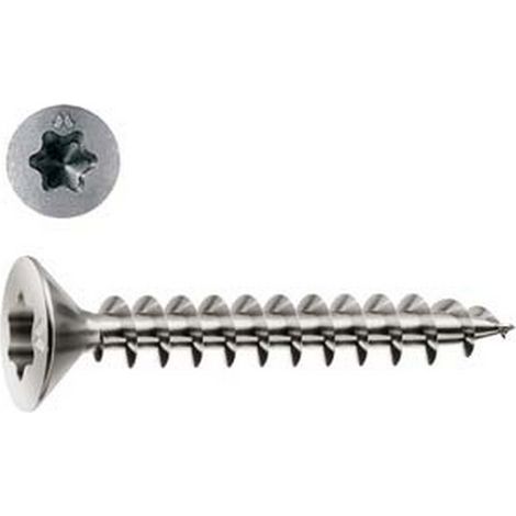500PZ VITI PANEL-VIT TESTA SVASATA PIANA TORX ACCIAIO CHROMITING - ø mm.4.5x30
