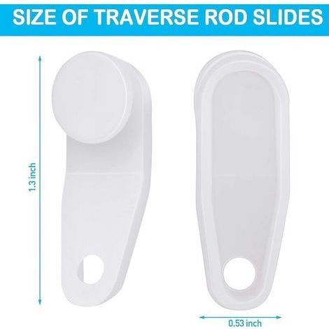 Ganchos deslizantes para cortina de ducha – Juego de 50 piezas, fabricados en plástico blanco, compatibles con rieles estándar para cortinas de ducha. (1/3)