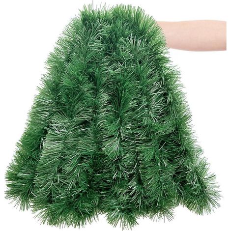 Weihnachtsgirlande Tannengirlande 10m Dunkelgrün Lametta Deko Innen & Outdoor (1/5)