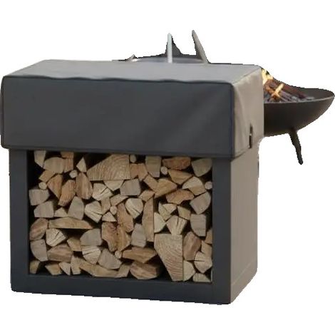 Soporte para leña, construcción de acero, uso multiusos, verde militar (1/2)