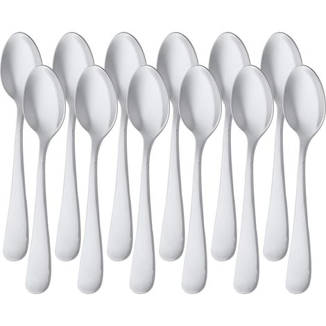 Cuillères à Café en Acier Inoxydable avec Bord Rond, 13,3 cm, Lot de 12 (1/4)