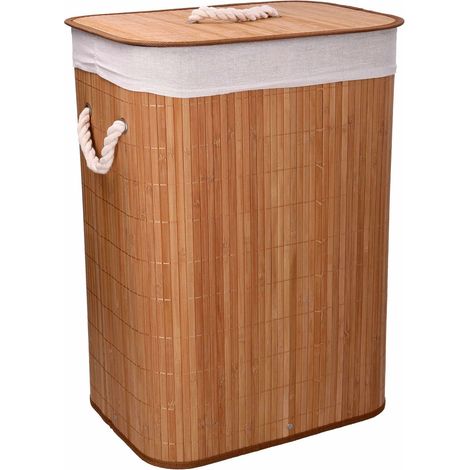 Cesto Portabiancheria bambù naturale cm 40x30xh57 (1/4)