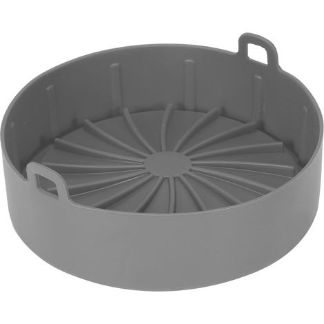 Silikon-Einlage für Heißluftfritteusen, Grillpfanne, Brotbackmatte, Kuchenkorb, Schnellkochtopf, Küchenhelfer, Grau (1/5)