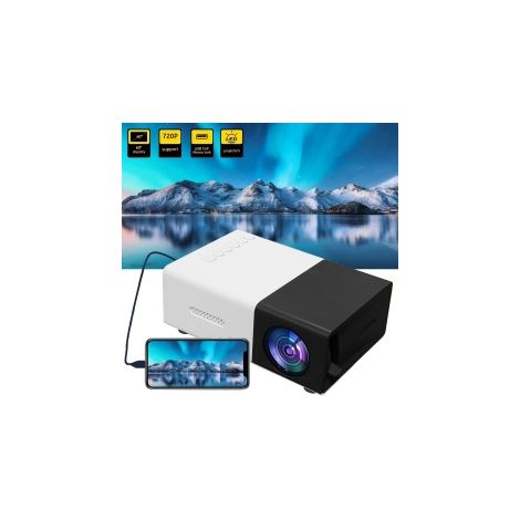 Ortviai – Tragbarer Mini-Projektor mit Fernbedienung – LED-Heimvideogerät mit USB, SD, AV und HD, 1080p – kompatibel mit Smartphone, Laptop und Spielkonsole (1/5)