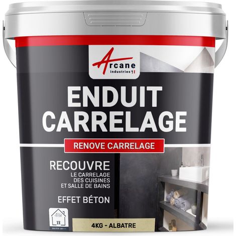 Putz für Fliesen - Fliesen verputzen - Betonbeschichtungs-Effekt - RENOVE CARRELAGE - Alabaster - Kit 4kg - 2.6m² für 2 Schichten
