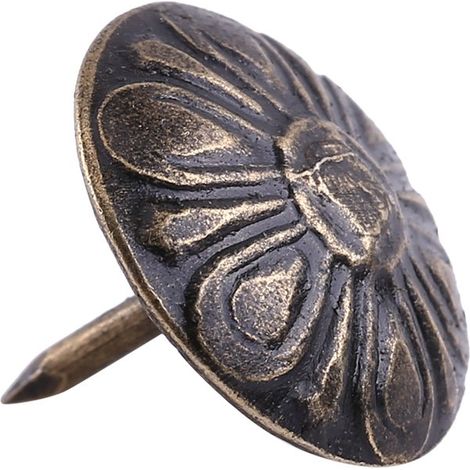 100 pc Vintage rembourrage ongles Bronze étiquette en métal meubles canapé chaussure porte décoratif clou goujon matériel broches et punaises, bande clou tapissier(Bronze vert 10  14mm) (1/5)