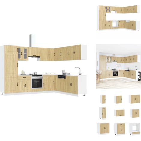 14-tlg. Küchenschrank-Set Kalmar Sonoma-Eiche Holzwerkstoff - Küchenschrank-Set - Küchenschrank-Sets - Küchenzeile Einbauküche - Küchenschrank (1/5)